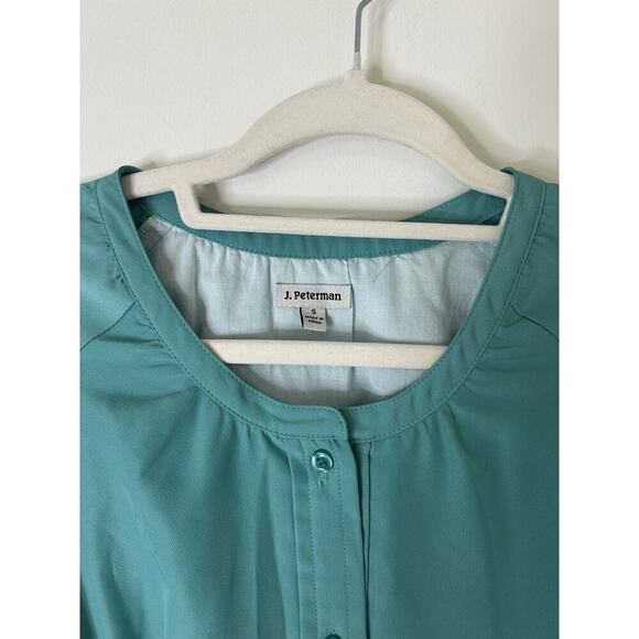 J. Peterman Co Shirt Dress Women's Small Sea Green Knee Length Classic Button - Picture 3 of 10